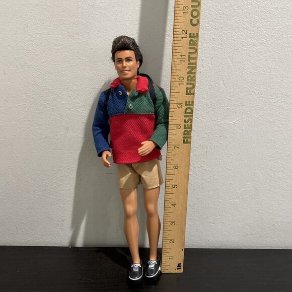 Vintage Brunette Rooted Hair Ken Doll - Mattel 1968 Clothes Backpack Blue Eyes - Picture 10 of 10